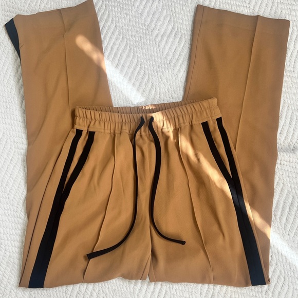 Reiss Frazer Brown Black Side Stripe Track Pants, Petite 4 - Picture 3 of 11